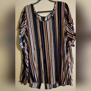 Torrid- size 5 - Striped Blouse with button-up back
